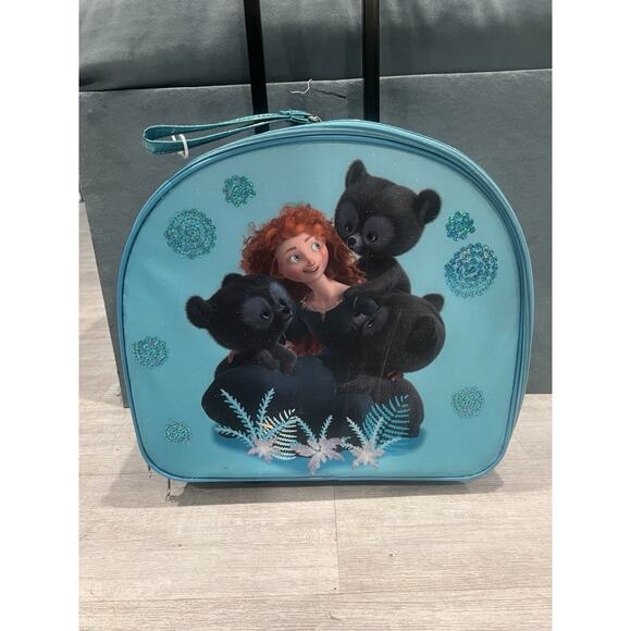 Disney store brave Marida Luggage Trolley Carry-On Sparkly Blue - Picture 3 of 10